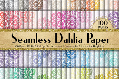 100 Seamless Romantic Wedding Dahlia Flower Digital Papers