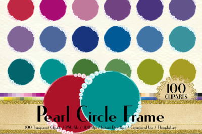 100 Pearl Circle Frame Clip Arts, Luxury Jewelry Frames