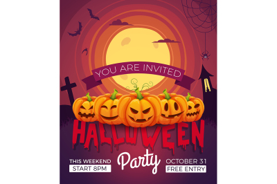 Poster invitation for halloween party