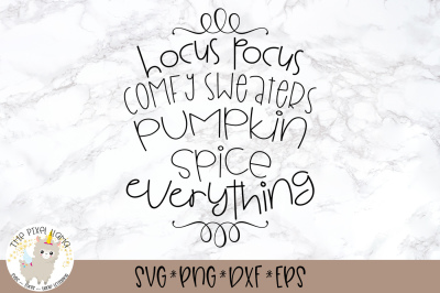 Hocus Pocus Comfy Sweaters Pumpkin Spice Everything SVG Cut File