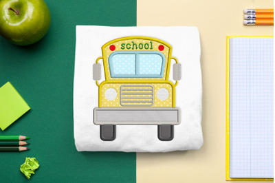 School Bus Front | Applique Embroidery