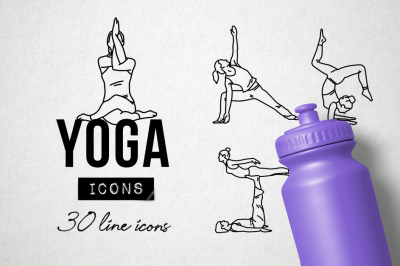 30 Detailed Yoga Icons
