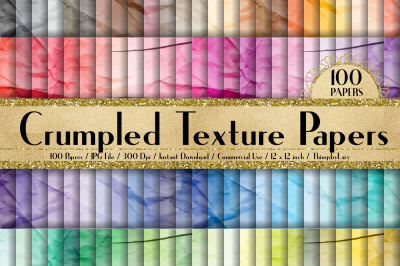 100 Folded Crumpled Texture Digital Papers 12 x 12 inch