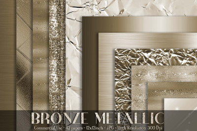 42 Bronze Metallic Texture Digital Papers