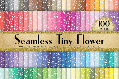 100 Seamless Tiny Flower Digital Papers 12 x 12 inch