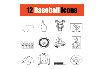 Baseball icon set