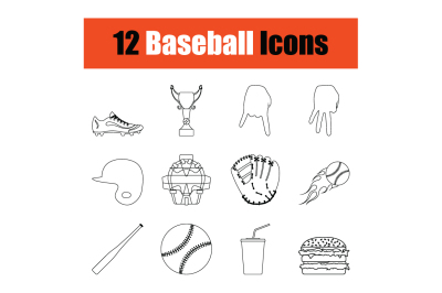 Baseball icon set