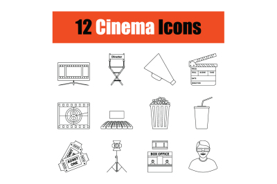 Set of cinema icons