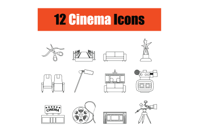 Set of cinema icons