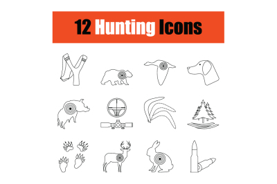 Hunting icon set