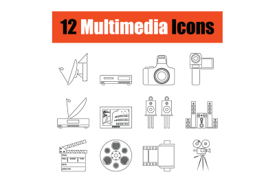 Set of multimedia icons