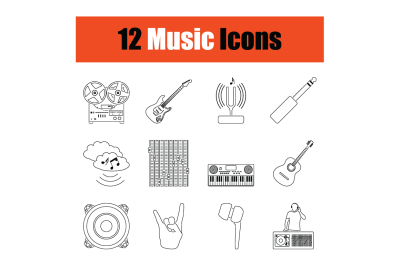 Set of musical icons.