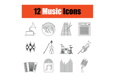 Set of musical icons.