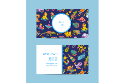 Vector business card template for shop, kindergarten