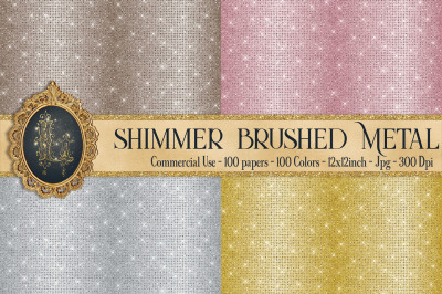 100 Shimmer Diamond Brushed Metal Texture Digital Papers