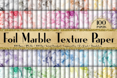 100 Foil Marble Texture Digital Papers 12 x 12 inch