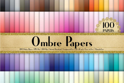 100 Ombre Texture Digital Papers, Ombre Background