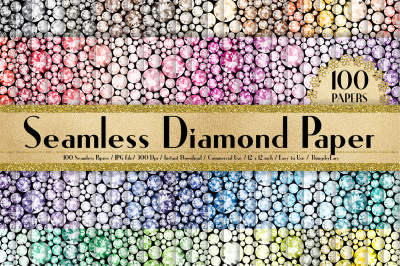 100 Seamless Diamond Pattern Digital Papers 12 x 12 inch