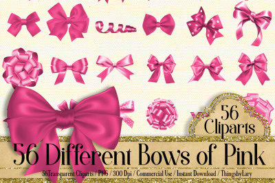 56 Pink Bows and Ribbons Clip Arts PNG Transparent