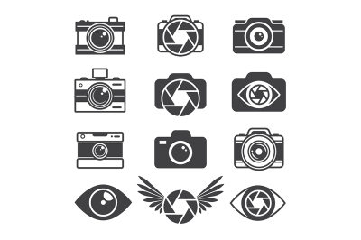 Monochrome pictures of symbols for photographers and photo studios