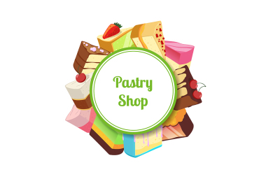 Vector illustration for pastry shop or confectionary 