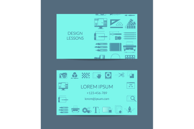 Vector digital art design studion or lessons business card template