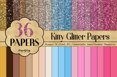36 Glitter and Solid Color Princess Baby Blue and Baby Pink