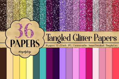 36 Glitter and Solid Color Princess Pink and Purple Color
