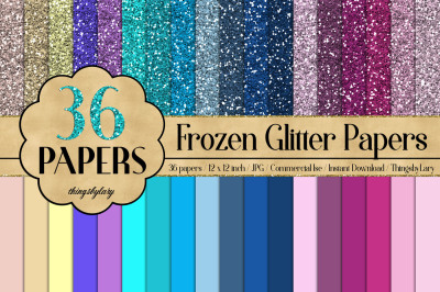 36 Glitter and Solid Color Princess Winter Theme Color