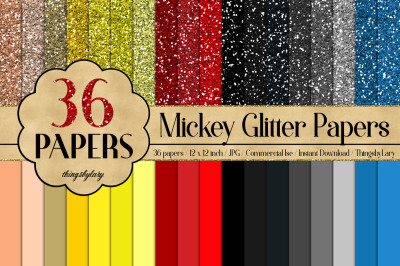 36 Glitter and Solid Color Princess Black, Red and Yellow
