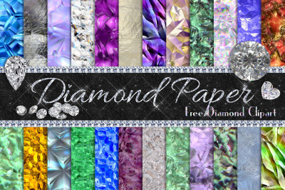 24 Realistic Diamond Texture Digital Papers