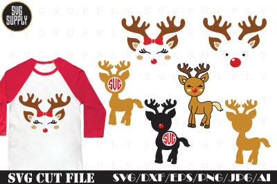 Christmas Reindeer SVG Cut File