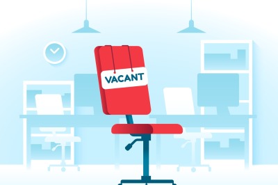 Vacant position job in creative office. Business vacancy hiring and wo