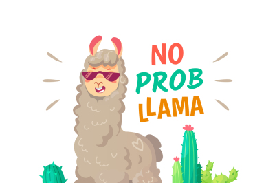 400 3486837 c947f9457bb16d69e4da74a29f41afc4db4f60c9 cool alpaca lettering quote with no prob llama funny wildlife animal
