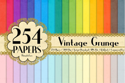 254 Vintage Grunge Texture Digital Papers 12 x 12 inch