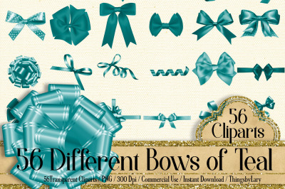 56 Teal Bows and Ribbons Clip Arts PNG Transparent