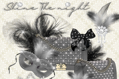 Luxury Bag Shine The Night Clip Arts&2C; Masquerade&2C; Feather