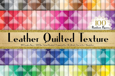 100 Seamless Heart Quilted Upholstery Leather Digital Papers