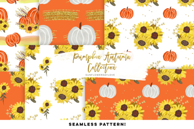 Seamless Pumpkin Pattern Digital Paper