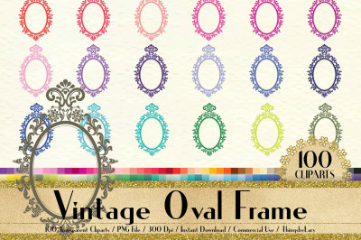 100 Vintage Oval Frame, Antique Royal Victorian Frame