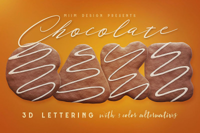 Chocolate Cake - 3D Lettering