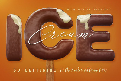 Ice Cream - 3D Lettering