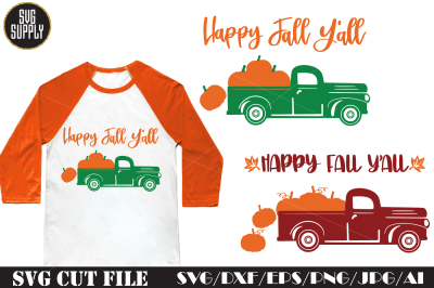 Happy Fall Y'all Truck SVG Cut File