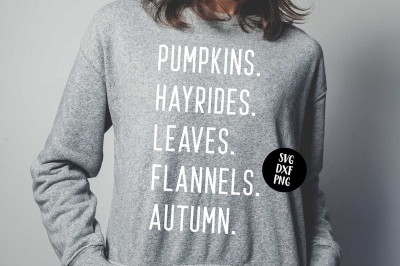 Pumpkins Hayrides Leaves... Autumn Word Art SVG
