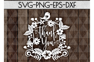 Thank You SVG Cutting File, Teacher Gift Papercut DXF, EPS, PNG