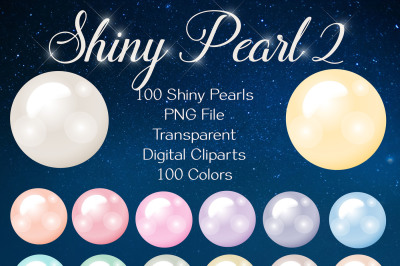 100 Shiny Pearl Clip Arts, Bridal Shower, Luxury Clip Arts