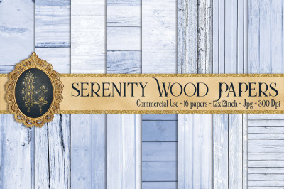 16 Serenity Wood Texture Digital Papers, Barn Wood Papers