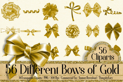 56 Luxury Gold Bows and Ribbons Clip Arts PNG Transparent