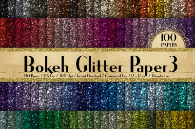 100 Shimmer Bokeh Glitter Texture Digital Papers