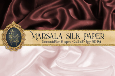 16 Marsala Luxury Silk Satin Cloth Texture Digital Papers